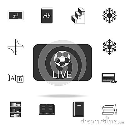 Live soccer tv icon. Detailed set of web icons. Premium quality graphic design. One of the collection icons for websites, web desi Stock Photo