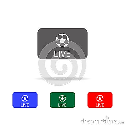 Live soccer tv icon. Elements in multi colored icons for mobile concept and web apps. Icons for website design and development, ap Stock Photo