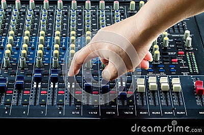 Live Sound Mixers audio and music studio Stock Photo