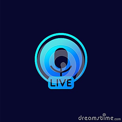 Live stream, online session icon for web Vector Illustration