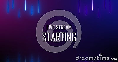 Live Streaming Background Frame - Animated Neon Overlay Template, Gaming Overlay OBS or Streamlabs Studio hi-tech overlay for Stock Photo