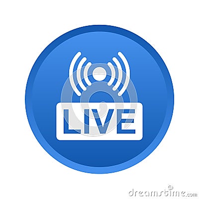 Live streaming button Vector Illustration