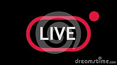 Live Streaming Flat Logo - Red Vector Design Element with Play Button.  Vector Stock Illustration Stock Video - Video of design, online: 181688471
