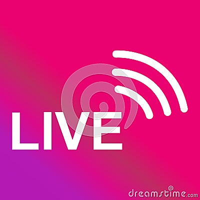 Live streaming icon. Modern vector button design isolated on color gradient background Vector Illustration