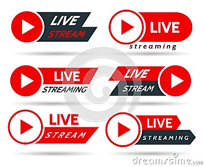 Live streaming stickers Vector Illustration