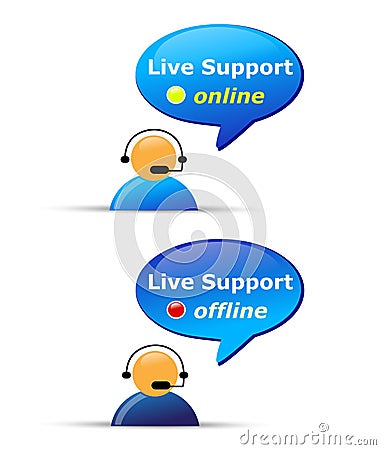 Live support website icons Vector Illustration