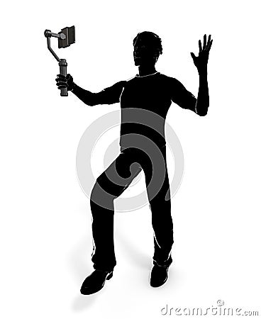 Live distribution / streaming / real time / internet / 3D rendering Stock Photo
