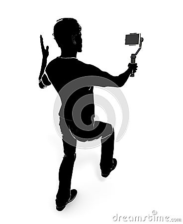 Live distribution / streaming / real time / internet / 3D rendering Stock Photo