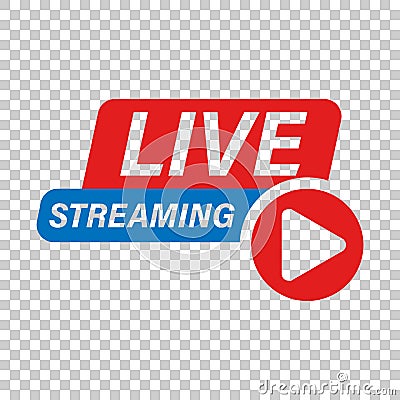 Live video icon in transparent style. Streaming tv vector illustration on isolated background. Broadcast business concept Vector Illustration