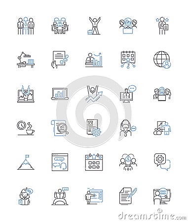 Livelihood and sustenance line icons collection. Income, Job, Food, Shelter, Employment, My, Survival vector and linear Vector Illustration