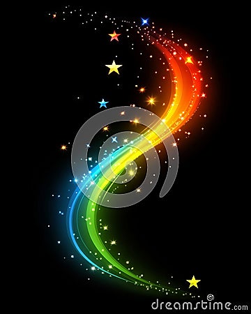 A lively abstract design featuring bright neon arcs creating a dynamic connection between structured digital elements Stock Photo
