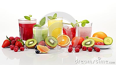 A lively banner illustrating fresh smoothies Stock Photo