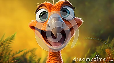 Lively Cartoon Bird With Imax-style Hyper-realistic Features Stock Photo