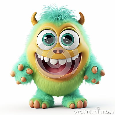 Lively 3d Cartoon Monster With Eerily Realistic Design Stock Photo