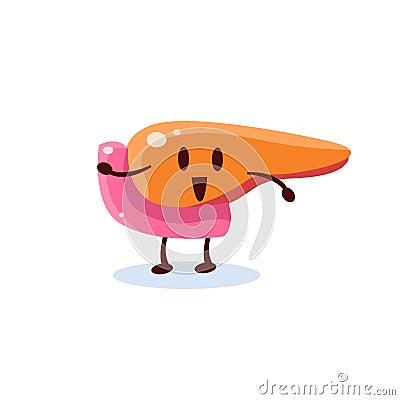 Liver And Bowels Primitive Style Cartoon Character Vector Illustration