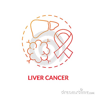 Liver cancer concept icon Vector Illustration