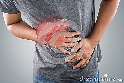 Liver disease and Hepatitis in body human. Stock Photo