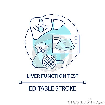 Liver function test turquoise concept icon Vector Illustration