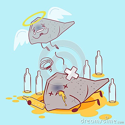 Liver with health problem Vector Illustration