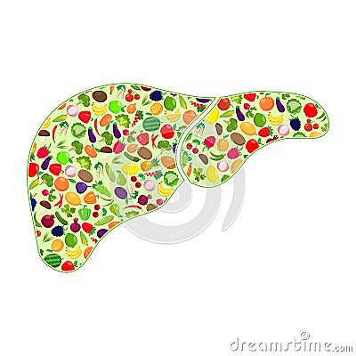 Liver healthy silhouette Vector Illustration