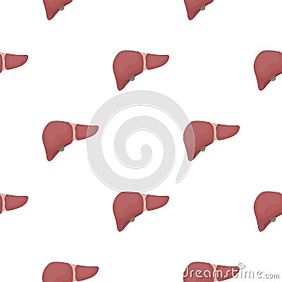 Liver icon in cartoon style isolated on white background. Organs pattern stock vector illustration. Vector Illustration