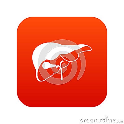 Liver icon digital red Vector Illustration