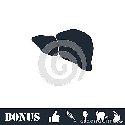 Liver icon flat Vector Illustration