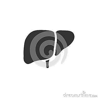 Liver icon on a white background Cartoon Illustration