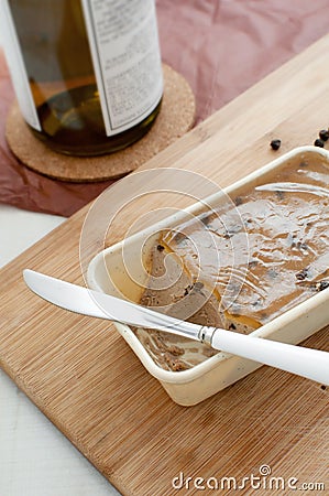 Liver mousse with wine Stock Photo