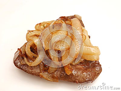 Liver with onions Stock Photo