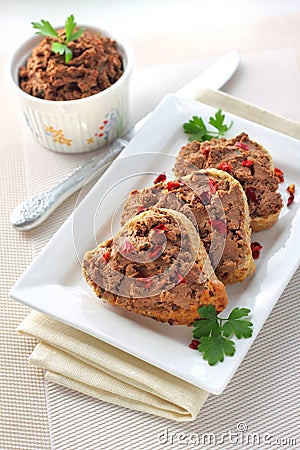 Liver pate with paprika Stock Photo
