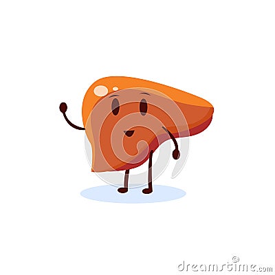 Liver Primitive Style Cartoon Character Vector Illustration