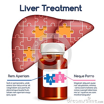 Liver treatment concept Vector Illustration