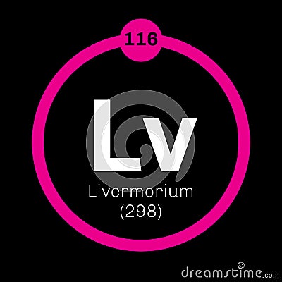 Livermorium chemical element Vector Illustration