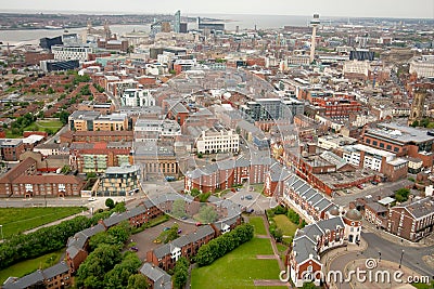 Liverpool City Centre Aerial Stock Photo