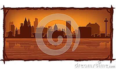 Liverpool England skyline Vector Illustration