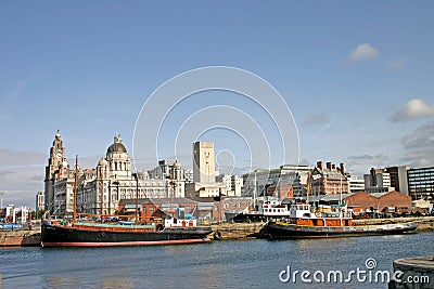 Liverpool Ships in Dock Stock Photo