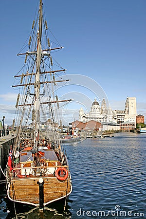 Liverpool Ships in Dock Stock Photo