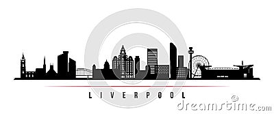 Liverpool skyline horizontal banner. Vector Illustration