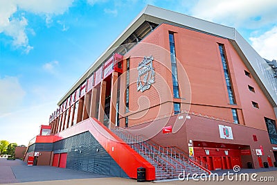 Anfield stadium, the home ground of Liverpool football club in UK Editorial Stock Photo