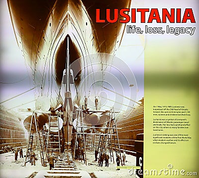 RMS Lusitania was a British ocean liner Editorial Stock Photo