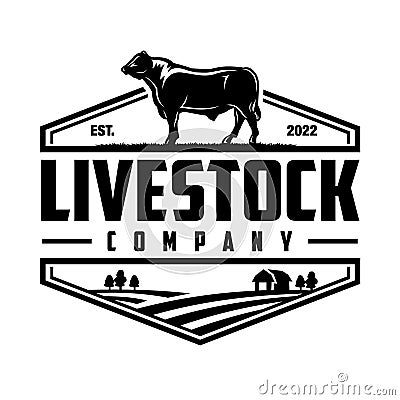 Livestock company logo vector. Cattle ranch premium logo design vector isolated Vector Illustration