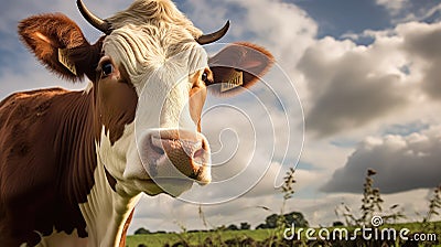 livestock mooing cow Cartoon Illustration