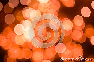 Living Coral background of blurred lights for holidays and parties. Stock Photo