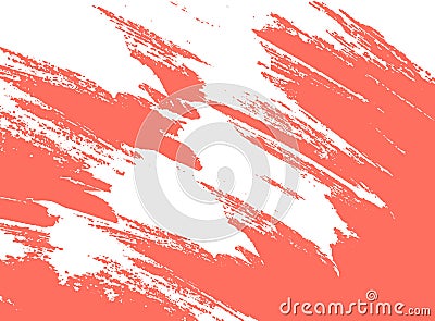 Living coral, color of the 2019 year paint stroke Stock Photo