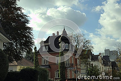 Living and living an old villa in frankfurt am main Editorial Stock Photo