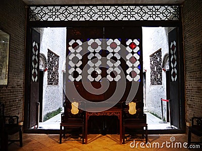 Living room in chinese style Editorial Stock Photo