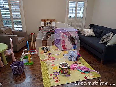 Living room full of toys Editorial Stock Photo