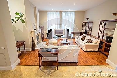 Living room inside expensive house Stock Photo