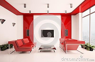 Living room interior 3d Stock Photo